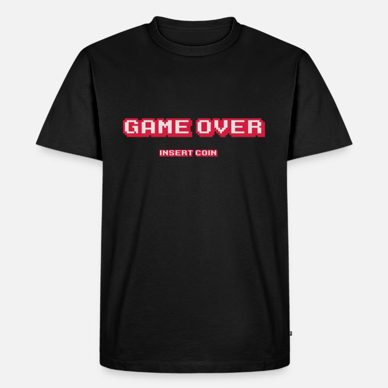 Game Over insert coin - Männer Premium Bio T-Shirt - Schwarz