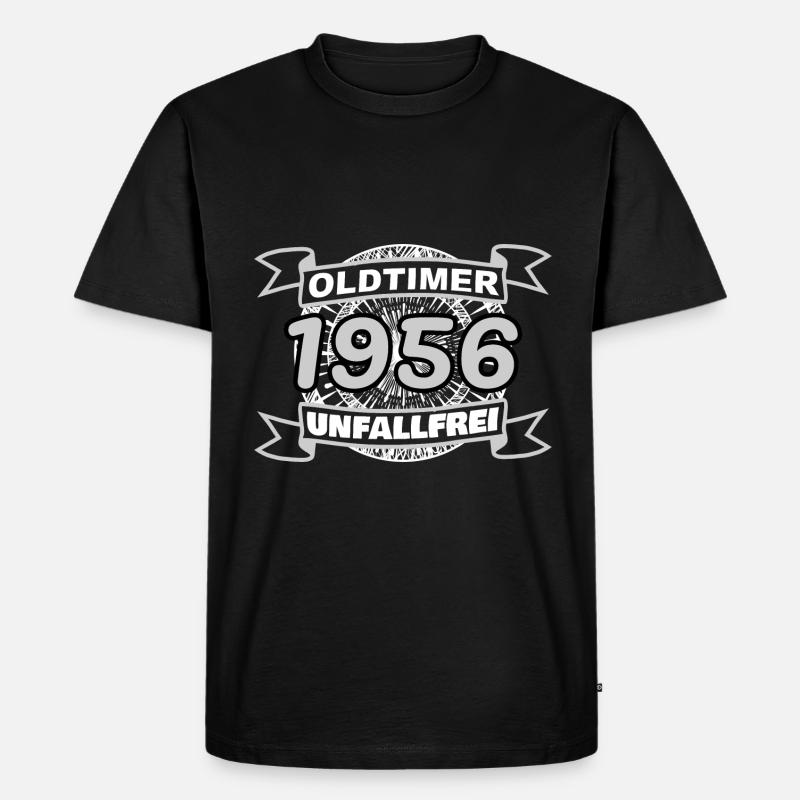 Unfallfrei Oldtimer 1956 - Männer Premium Bio T-Shirt - Schwarz