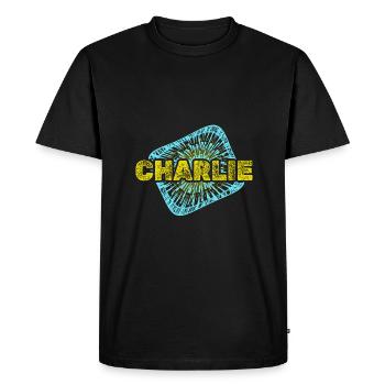 Entreprise Charlie - T-shirt Premium bio Homme - noir - Devant - Nico (187cm)