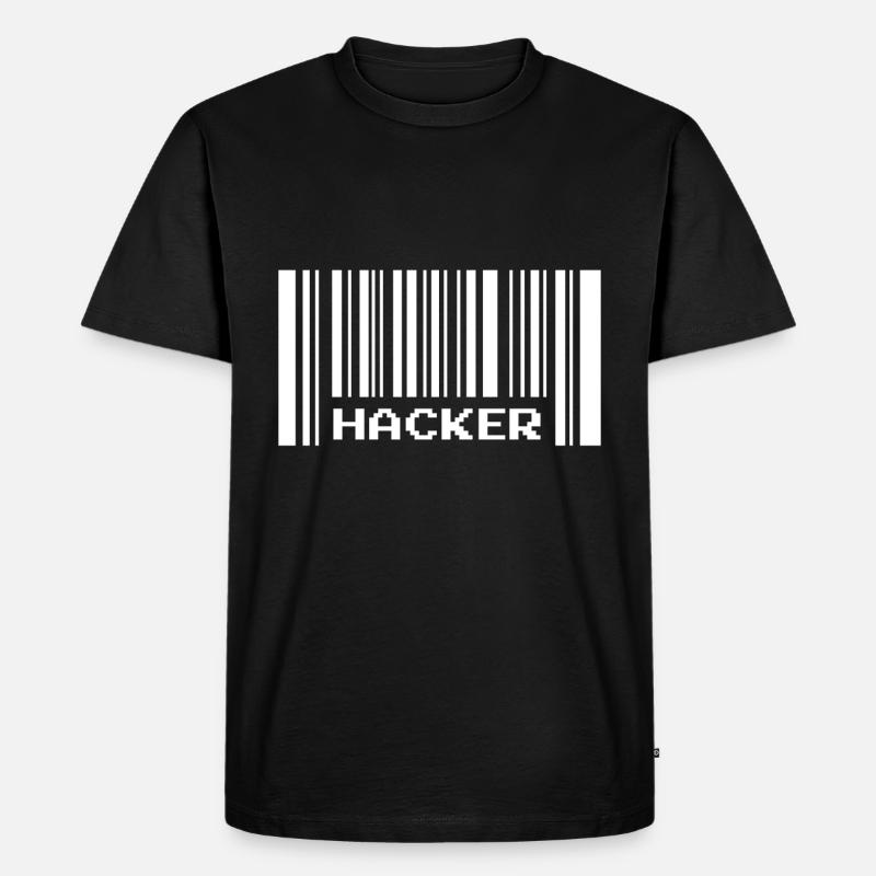 Hacker barcode - Men's Premium Organic T-Shirt - black