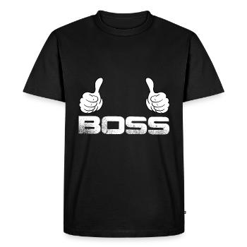 Boss cadeau patron, chef d'équipe - T-shirt Premium bio Homme - noir - Devant - Nico (187cm)