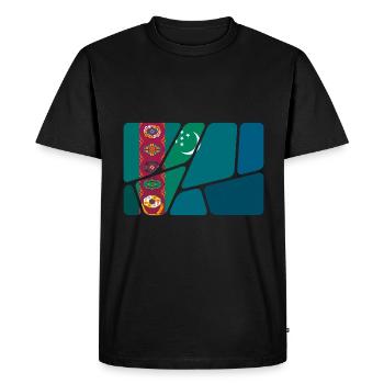Turkménistan - T-shirt Premium bio Homme - noir - Devant - Nico (187cm)