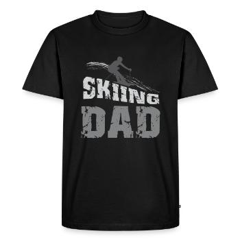 Skiing Dad Skier Winter Skis Snow - Men's Premium Organic T-Shirt - black - Front - Nico (187cm)