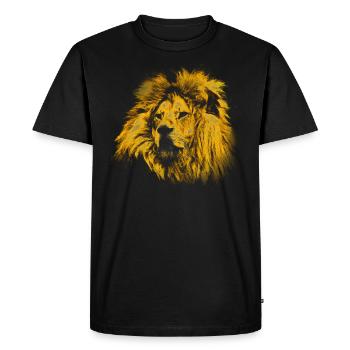 un lion d’or avec une crinière magnifique - T-shirt Premium bio Homme - noir - Devant - Nico (187cm)