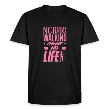 Nordic Walking Walking Hiking Nordic Walk Mama - Men's Premium Organic T-Shirt - black - Front - Nico (187cm)