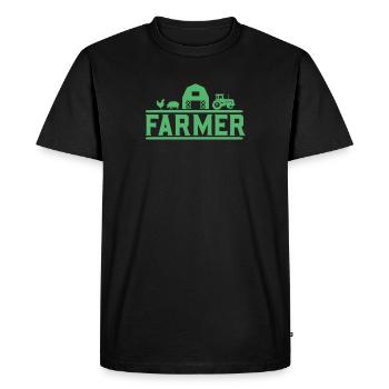 Paysans - T-shirt Premium bio Homme - noir - Devant - Nico (187cm)