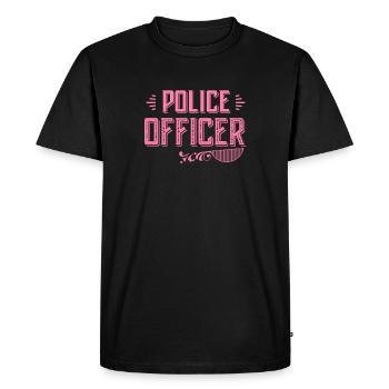 Officier de police - T-shirt Premium bio Homme - noir - Devant - Nico (187cm)