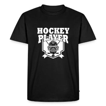 Hockey hockey hockey sur glace Hockey Hocky hockey en salle - T-shirt Premium bio Homme - noir - Devant - Nico (187cm)