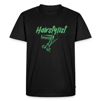 Salon de coiffure Coiffeur coiffeur coiffeur coiffeur - T-shirt Premium bio Homme - noir - Devant - Nico (187cm)
