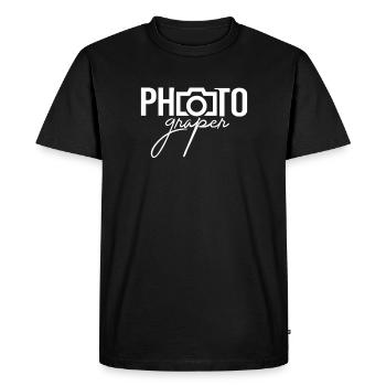 photographer - Men's Premium Organic T-Shirt - black - Front - Nico (187cm)