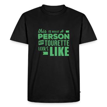 Tourette Disability - Men's Premium Organic T-Shirt - black - Front - Nico (187cm)