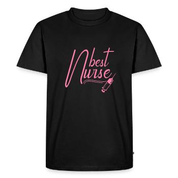 Soins - T-shirt Premium bio Homme - noir - Devant - Nico (187cm)