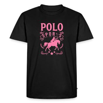 Polo Sport Cheval Cheval-Polo équitation cavalière - T-shirt Premium bio Homme - noir - Devant - Nico (187cm)