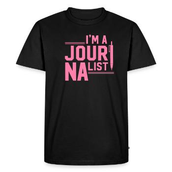 Journaliste - T-shirt Premium bio Homme - noir - Devant - Nico (187cm)