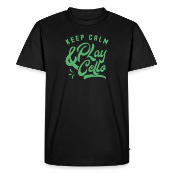 Musicien violoncelliste violoncelle instrument - T-shirt Premium bio Homme - noir - Devant - Nico (187cm)