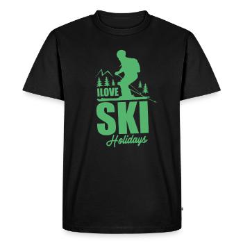 Ski Vacances au ski Vacances au ski - T-shirt Premium bio Homme - noir - Devant - Nico (187cm)