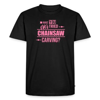 Tailler une tronçonneuse - T-shirt Premium bio Homme - noir - Devant - Nico (187cm)