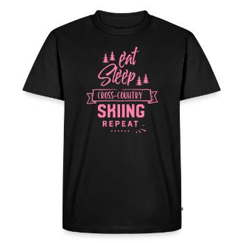 Skieur de fond Ski de fond Ski de fond Ski de fond - T-shirt Premium bio Homme - noir - Devant - Nico (187cm)