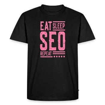 SEO - T-shirt Premium bio Homme - noir - Devant - Nico (187cm)