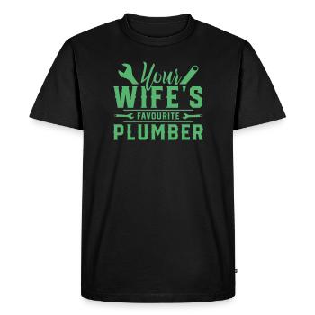 Plombier plomberie plombier équipe de plomberie - T-shirt Premium bio Homme - noir - Devant - Nico (187cm)