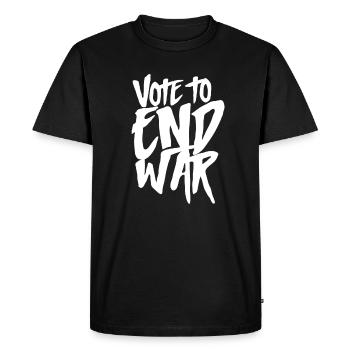 Demo wars stop anti war peace pro peace - Men's Premium Organic T-Shirt - black - Front - Nico (187cm)