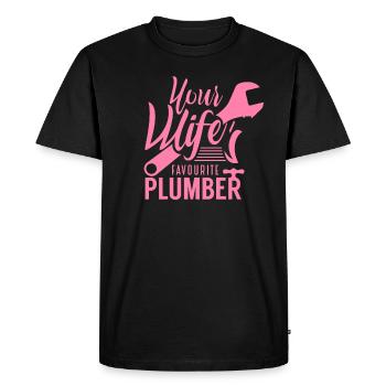 Plombier équipe plomberie plombier plombier - T-shirt Premium bio Homme - noir - Devant - Nico (187cm)