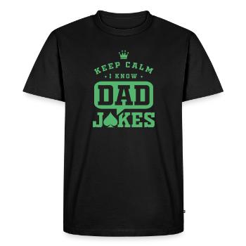 Papa blague papa blague drôle blague papa - T-shirt Premium bio Homme - noir - Devant - Nico (187cm)
