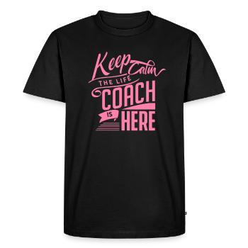 Trainer Life Coach Coaching Life coaching - Men's Premium Organic T-Shirt - black - Front - Nico (187cm)