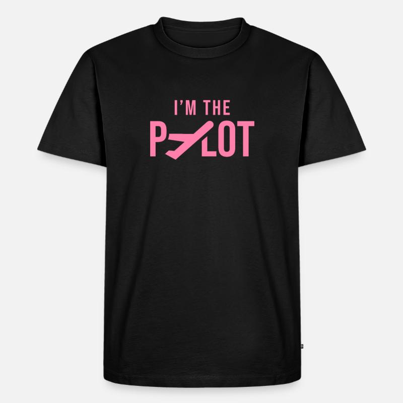 Ich bin die Pilotin - Männer Premium Bio T-Shirt - Schwarz