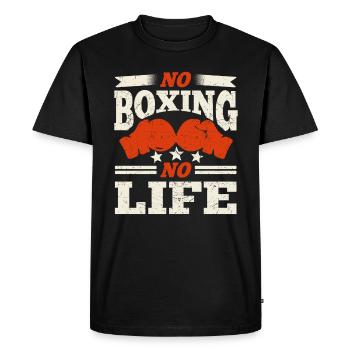 Boxer Citation Pas de boxe Pas de vie Gants de boxe Cadeaux - T-shirt Premium bio Homme - noir - Devant - Nico (187cm)