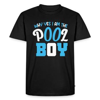 Poolboy Pool drôle - T-shirt Premium bio Homme - noir - Devant - Nico (187cm)
