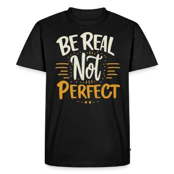 Soyez vrai, pas parfait : votre authenticité compte - T-shirt Premium bio Homme - noir - Devant - Nico (187cm)