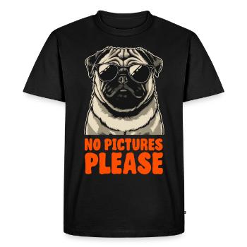 Carlin avec lunettes de soleil - Pas de photos svp - T-shirt Premium bio Homme - noir - Devant - Nico (187cm)