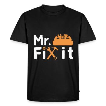 Il peut tout réparer, papa de la fête des pères peut tout réparer - T-shirt Premium bio Homme - noir - Devant - Nico (187cm)