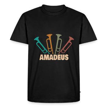 Wind instrument Amadeus - Men's Premium Organic T-Shirt - black - Front - Nico (187cm)