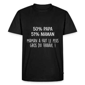 Grenouillère Bébé Annonce Grossesse Message Humour - T-shirt Premium bio Homme - noir - Devant - Nico (187cm)
