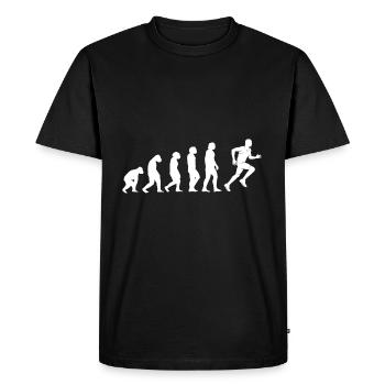 Running evolution - Men's Premium Organic T-Shirt - black - Front - Nico (187cm)