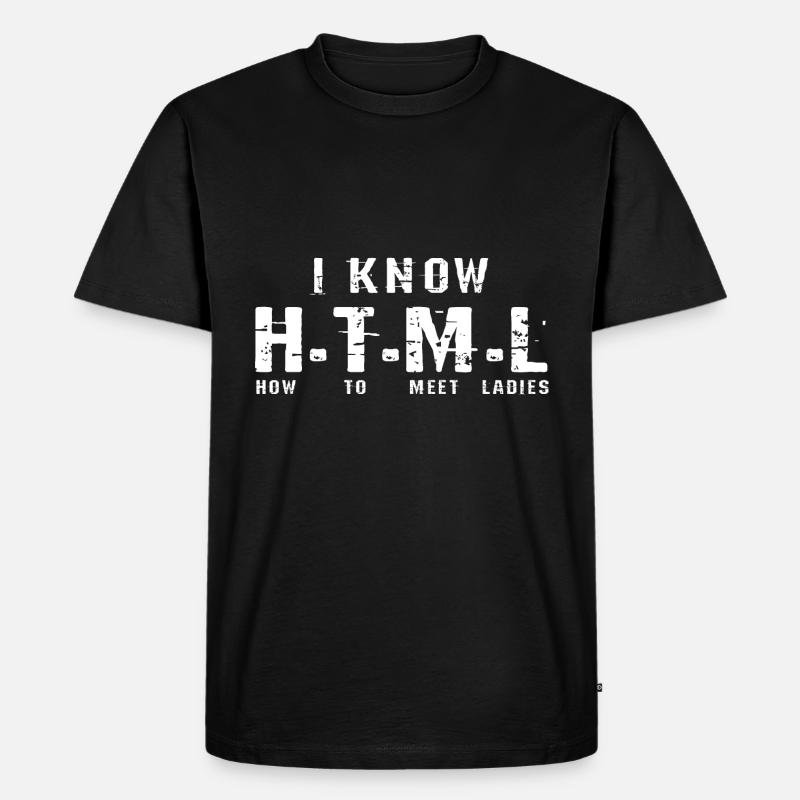 HTML programmer - Men's Premium Organic T-Shirt - black