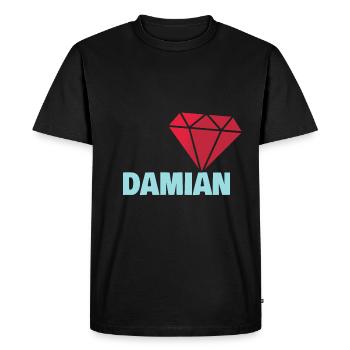 Precious Damian - Men's Premium Organic T-Shirt - black - Front - Nico (187cm)