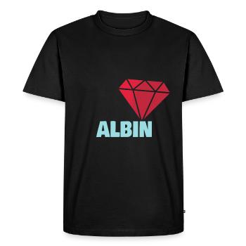 Diamant Albin - Men's Premium Organic T-Shirt - black - Front - Nico (187cm)