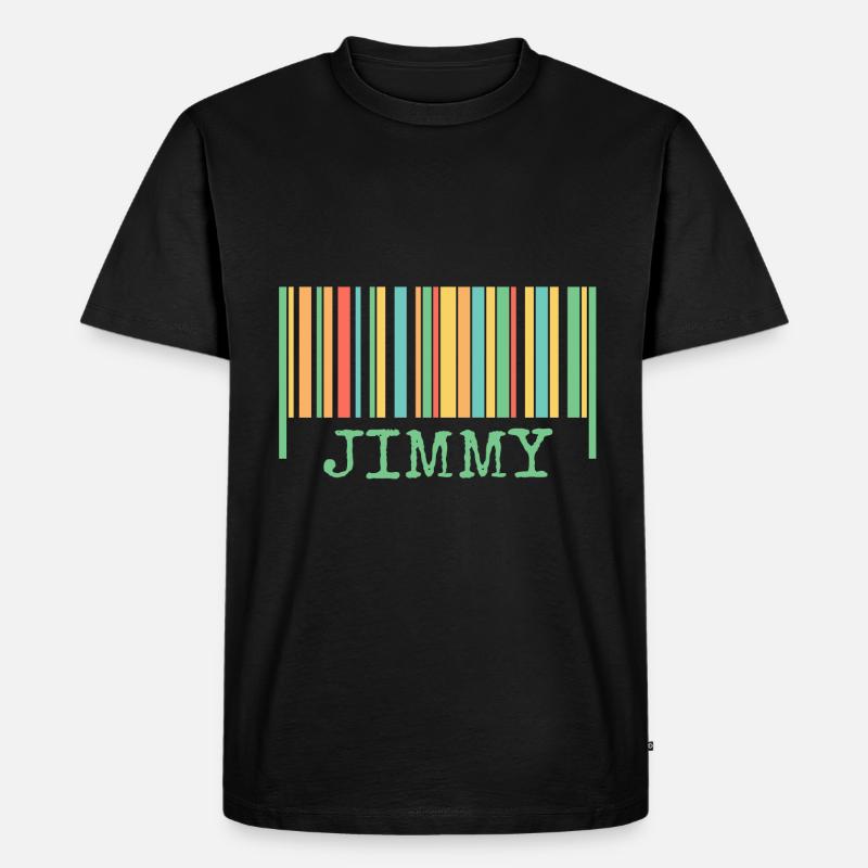 Strichcode Jimmy - Männer Premium Bio T-Shirt - Schwarz