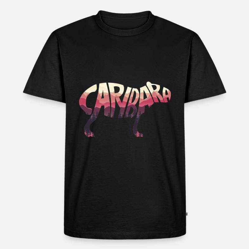 Capybara Silhouette - Männer Premium Bio T-Shirt - Schwarz