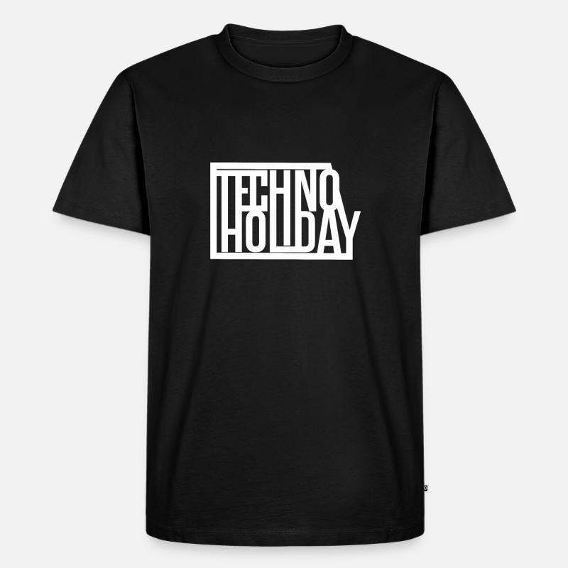 Techno Urlaub - Männer Premium Bio T-Shirt - Schwarz