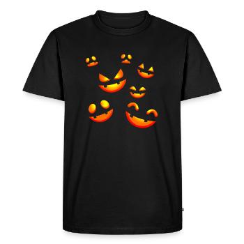 Halloween pumpkin face horror pumpkin face - Men's Premium Organic T-Shirt - black - Front - Nico (187cm)