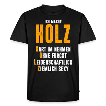 bois - T-shirt Premium bio Homme - noir - Devant - Nico (187cm)