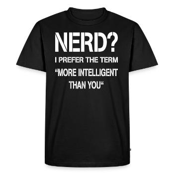 Nerd - Men's Premium Organic T-Shirt - black - Front - Nico (187cm)