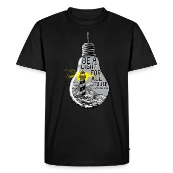 Bible inspirational quote Be a light for all - Men's Premium Organic T-Shirt - black - Front - Nico (187cm)