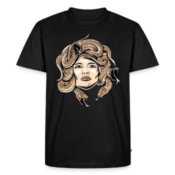 Greek Mythology Shirt - Medusa Head Monster Snake - Men's Premium Organic T-Shirt - black - Front - Nico (187cm)