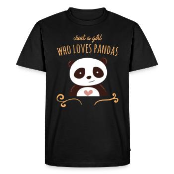 Juste une fille qui aime les pandas Shirt - Panda Bears - T-shirt Premium bio Homme - noir - Devant - Nico (187cm)
