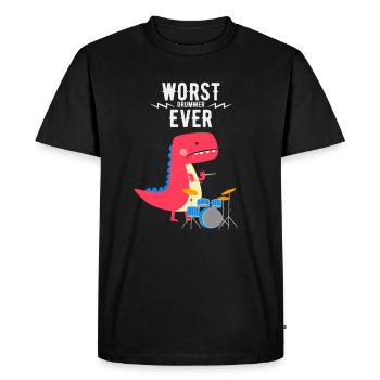 Worst drummer ever Shirt - for kids - Men's Premium Organic T-Shirt - black - Front - Nico (187cm)